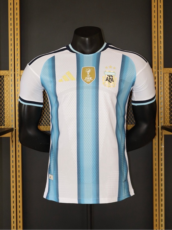 adidas Other - adidas Argentina Vertical Stripe Soccer Jersey - White & Light Blue